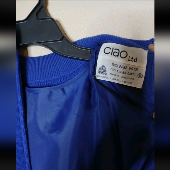 VTG Ciao Ltd Sweater Dress 80s Turquoise Blue Silk Blend Lined Sz 8 Secretary - Picture 3 of 9